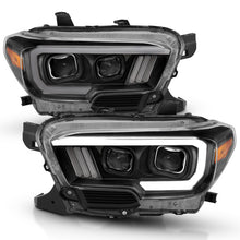 Load image into Gallery viewer, ANZO 2016-2017 Toyota Tacoma Projector Headlights w/ Plank Style Design Black/Amber w/ DRL
