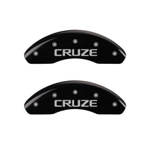 Load image into Gallery viewer, MGP 4 Caliper Covers Engraved Front &amp; Rear Cruze Black Finish Silver Char 2017 Chevrolet Cruze
