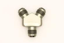 Load image into Gallery viewer, DeatschWerks 10AN Male Flare + 10AN Male Flare To 10AN Male Flare Y-Block Fitting
