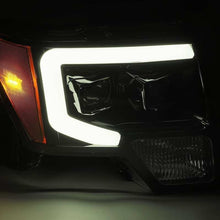 Load image into Gallery viewer, AlphaRex 09-14 Ford F-150 LUXX LED Proj Headlights Plank Style Jet Blk w/Activ Light/Seq Signal/DRL
