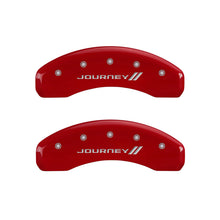 Load image into Gallery viewer, MGP 4 Caliper Covers Engraved Front &amp; Rear With stripes/Journey Yellow finish black ch
