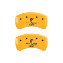 Load image into Gallery viewer, MGP Rear set 2 Caliper Covers Engraved Rear GT350 Shelby &amp; Cobra Yellow finish black ch

