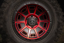 Load image into Gallery viewer, ICON Victory 17x8.5 5x4.5 0mm Offset 4.75in BS Satin Black w/Red Tint Wheel
