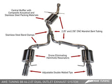 Load image into Gallery viewer, AWE Tuning Audi B8 A4 Touring Edition Exhaust - Dual Outlet Polished Silver Tips
