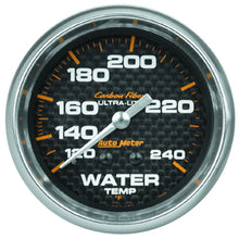 Load image into Gallery viewer, Autometer Carbon Fiber 2-5/8in 120-240 Deg F Mechanical Water Temp Gauge
