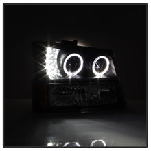 Load image into Gallery viewer, xTune Chevy Silverado 03-06 Projector Headlights 4pcs - LED Halo - Black PRO-JH-CSIL03-SET-BK
