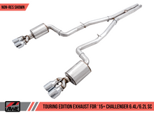 Load image into Gallery viewer, AWE Tuning 2015+ Dodge Challenger 6.4L/6.2L Non-Resonated Touring Edition Exhaust - Quad Silver Tips
