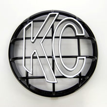 Load image into Gallery viewer, KC HiLiTES 6in. Round ABS Stone Guard for Apollo Lights (Single) - Black w/White KC Logo
