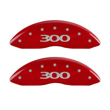 Load image into Gallery viewer, MGP 4 Caliper Covers Engraved Front &amp; Rear 300 Red finish silver ch
