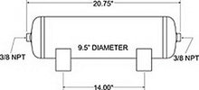 Load image into Gallery viewer, Firestone Air Tank 5 Gallon 9.5in. x 20.7in. Length (2) 3/8in. NPT 150 PSI Max - Black (WR17609231)
