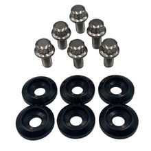 Load image into Gallery viewer, BLOX Racing New Fender Washers Kit M6 12pt - 6pc Large Diameter Black
