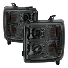 Load image into Gallery viewer, Spyder Chevy Silverado 14-16 2500 HD Projector Headlights Light Bar DRL Smke PRO-YD-CSHD14-LBDRL-SM
