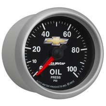 Load image into Gallery viewer, AutoMeter Gauge Oil Press 2-1/16in. 100PSI Digital Stepper Motor Chevy Gold Bowtie
