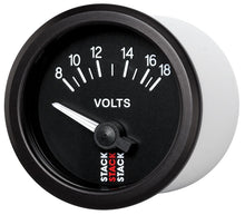 Load image into Gallery viewer, Autometer Stack Instruments 52mm 8-18V Electric Battery Voltage Gauge - Black
