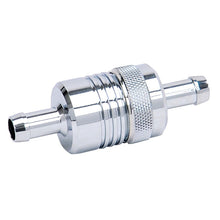 Load image into Gallery viewer, Russell Performance Chrome Street Fuel Filter (3in Length 1-1/8in diameter 3/8in inlet/outlet)
