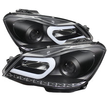 Load image into Gallery viewer, Spyder Mercedes Benz W204 C-Class 12-13 Projector Halogen Model- DRL Blk PRO-YD-MBW20412-DRL-BK
