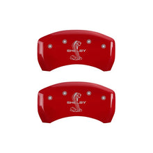 Load image into Gallery viewer, MGP Rear set 2 Caliper Covers Engraved Rear Tiffany Snake Red finish silver ch
