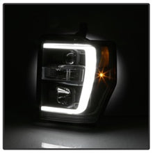 Load image into Gallery viewer, Spyder 08-10 Ford F-250 Projector Headlights V2 - Light Bar DRL LED - Black PRO-YD-FS08V2-LB-BK

