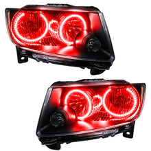Load image into Gallery viewer, Oracle 11-13 Jeep Grand Cherokee Pre-Assembled Halo Headlights (Non HID) Chrome - Red

