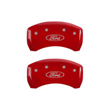 Load image into Gallery viewer, MGP 4 Caliper Covers Engraved Front &amp; Rear Oval logo/Ford Yellow finish black ch
