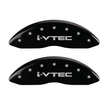 Load image into Gallery viewer, MGP 4 Caliper Covers Engraved Front &amp; Rear i-Vtec Black finish silver ch
