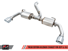 Load image into Gallery viewer, AWE Tuning 2018+ Jeep Wrangler JL/JLU Tread Edition Axle-Back Dual Exhaust - Chrome Silver Tips
