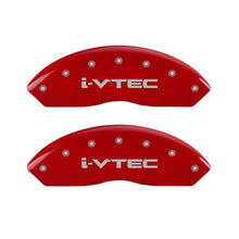 Load image into Gallery viewer, MGP 4 Caliper Covers Engraved Front &amp; Rear i-Vtec Red finish silver ch
