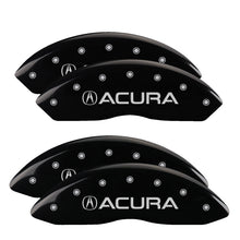 Load image into Gallery viewer, MGP 4 Caliper Covers Engraved Front &amp; Rear Acura Black finish silver ch
