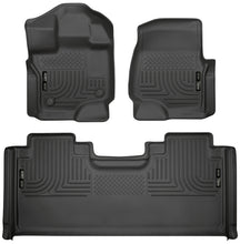 Load image into Gallery viewer, Husky Liners 15-19 F-150 SuperCab Weatherbeater Black Front &amp; 2nd Seat Floor Liners
