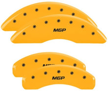 Load image into Gallery viewer, MGP 4 Caliper Covers Engraved Front &amp; Rear 2019+ Ram 1500 Yellow Finish Silver MGP Logo
