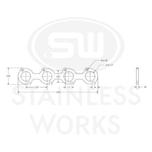 Load image into Gallery viewer, Stainless Works Small Block Ford 4.6L 2V Round Port Header 304SS Exhaust Flanges 1-3/4in Primaries
