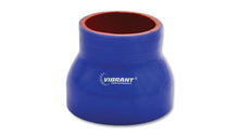 Load image into Gallery viewer, Vibrant 4 Ply Reinforced Silicone Transition Connector - 2in I.D. x 2.75in I.D. x 3in long (BLUE)

