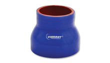 Load image into Gallery viewer, Vibrant 4 Ply Reinforced Silicone Transition Connector - 2.5in I.D. x 3.5in I.D. x 3in long (BLUE)
