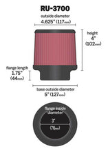 Load image into Gallery viewer, K&amp;N Univeral Rubber Filter Round Tapered 4.625in Top OD x 5in Base OD x 4in H
