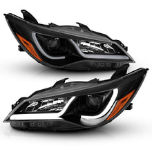 Load image into Gallery viewer, ANZO Projector Headlights With Plank Style Design Black w/Amber 15-16 Toyota Camry (4DR)
