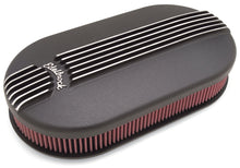 Load image into Gallery viewer, Edelbrock Air Cleaner Classic Series Oval Aluminum 17 5In X 9 35In X 4 45In Dual Carburetor Black
