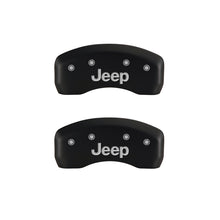 Load image into Gallery viewer, MGP 4 Caliper Covers Engraved Front &amp; Rear JEEP Red finish silver ch
