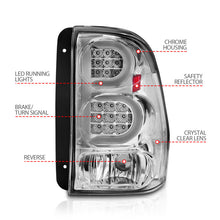 Load image into Gallery viewer, ANZO 2002-2009 Chevrolet Trailblazer LED Tail Lights w/ Light Bar Chrome Housing Clear Lens
