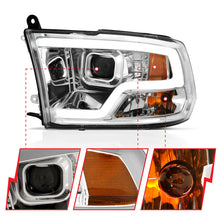 Load image into Gallery viewer, ANZO 09-18 Dodge Ram 1500 Plank Style Projector Headlights Chrome w/ Halo
