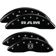 Load image into Gallery viewer, MGP 4 Caliper Covers Engraved Front &amp; Rear MGP Black finish silver ch

