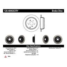 Load image into Gallery viewer, Stoptech 07-18 Acura RDX Rear Premium Cryostop Brake Rotor
