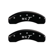 Load image into Gallery viewer, MGP 4 Caliper Covers Engraved Front Lincoln Engraved Rear MKT Black finish silver ch
