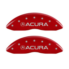 Load image into Gallery viewer, MGP 4 Caliper Covers Engraved Front &amp; Rear Acura Red Finish Silver Char 2017 Acura RDX
