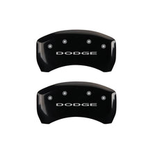 Load image into Gallery viewer, MGP 4 Caliper Covers Engraved Front &amp; Rear With out stripes/Dodge Black finish silver ch
