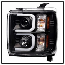 Load image into Gallery viewer, Spyder Chevy Silverado 2014-16 2500 HD Projector Headlights Light Bar DRL Blk PRO-YD-CSHD14-LBDRL-BK
