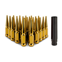 Load image into Gallery viewer, Mishimoto Mishimoto Steel Spiked Lug Nuts M14 x 1.5 24pc Set Gold
