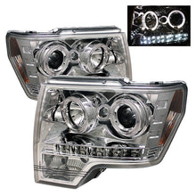 Load image into Gallery viewer, Spyder Ford F150 09-14 Projector Headlights Halogen Model- LED Halo LED Chrm PRO-YD-FF15009-HL-C
