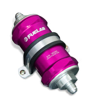 Load image into Gallery viewer, Fuelab 818 In-Line Fuel Filter Standard -6AN In/Out 10 Micron Fabric - Purple
