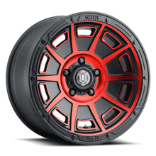 Load image into Gallery viewer, ICON Victory17x8.5 6x5.5 0mm Offset 4.75in BS Satin Black w/Red Tint Wheel
