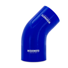 Load image into Gallery viewer, Mishimoto Silicone Reducer Coupler 45 Degree 3in to 4in - Blue

